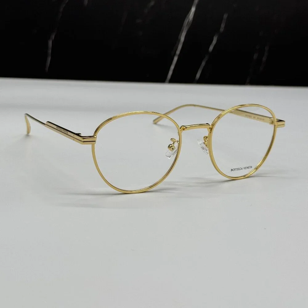 NEW BOTTEGA VENETA BV1016OA 002 ROUND GOLD UNISEX EYEGLASSES BOTTEGA VENETA